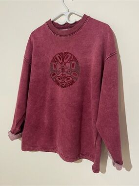 Women's Vintage-Inspired Rose Crewneck Sweatshirt